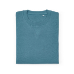 Sweat-shirt unisexe en coton bio avec molleton français 300 g/m² Capri couleur bleu pétrole deuxième vue frontale