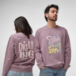 Sweat-shirt unisexe en coton bio avec molleton français 300 g/m² Capri couleur lilas deuxième vue d'ambiance