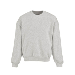 Sweat en coton biologique unisexe oversize 340 g/m² Whitehaven couleur gris clair chiné vue frontale