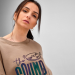 Sweat en coton biologique unisexe oversize 340 g/m² Whitehaven couleur marron clair cinquière vue