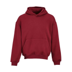 Sweat unisexe oversize 340 g/m² en coton et polyester recyclé Ericeira couleur bordeaux vue frontale
