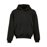 Sweat unisexe oversize 340 g/m² en coton et polyester recyclé Ericeira couleur noir vue frontale