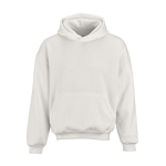 Sweat unisexe oversize 340 g/m² en coton et polyester recyclé Ericeira couleur blanc vue frontale