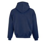 Sweat unisexe oversize 340 g/m² en coton et polyester recyclé Ericeira couleur bleu marine vue arrière