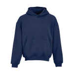 Sweat unisexe oversize 340 g/m² en coton et polyester recyclé Ericeira couleur bleu marine vue frontale