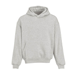 Sweat unisexe oversize 340 g/m² en coton et polyester recyclé Ericeira couleur gris clair chiné vue frontale