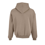 Sweat unisexe oversize 340 g/m² en coton et polyester recyclé Ericeira couleur marron clair vue arrière