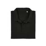 Polo unisexe en coton biologique à manches courtes 160 g/m² Ipanema couleur noir deuxième vue frontale