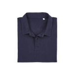 Polo unisexe en coton biologique à manches courtes 160 g/m² Ipanema couleur bleu marine deuxième vue frontale