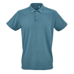 Polo unisexe en coton biologique à manches courtes 160 g/m² Ipanema couleur bleu pétrole vue frontale