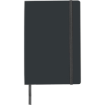 Carnet A5 en PU recyclé avec fermeture élastique et pages lignées couleur noir première vue