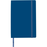 Carnet A5 en PU recyclé avec fermeture élastique et pages lignées couleur bleu première vue
