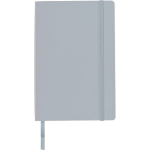 Carnet A5 en PU recyclé avec fermeture élastique et pages lignées couleur gris première vue