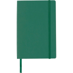 Carnet A5 en PU recyclé avec fermeture élastique et pages lignées couleur vert première vue