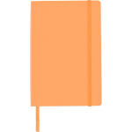 Carnet A5 en PU recyclé avec fermeture élastique et pages lignées couleur orange première vue