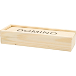 Jeu de dominos avec pièces en bois FSC dans un étui en bois couleur marron première vue