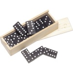 Jeu de dominos avec pièces en bois FSC dans un étui en bois deuxième vue
