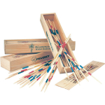 Jeu de mikado dans un étui en bois avec fermeture coulissante couleur marron deuxième vue