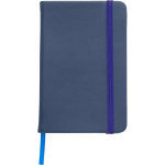 Carnet A5 en PU recyclé avec fermeture élastique et pages lignées couleur bleu première vue