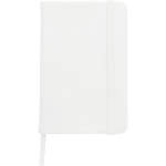 Carnet A5 en PU recyclé avec fermeture élastique et pages lignées couleur blanc première vue