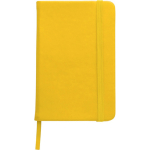 Carnet A5 en PU recyclé avec fermeture élastique et pages lignées couleur jaune première vue
