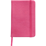 Carnet A5 en PU recyclé avec fermeture élastique et pages lignées couleur rose première vue