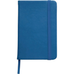 Carnet A6 en PU recyclé avec fermeture élastique, pages lignées couleur bleu première vue