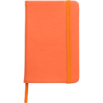 Carnet A6 en PU recyclé avec fermeture élastique, pages lignées couleur orange première vue