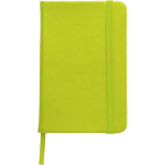 Carnet A6 en PU recyclé avec fermeture élastique, pages lignées couleur vert clair première vue