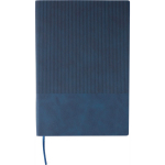 Carnet A5 en PU recyclé avec couverture en velours, pages lignées couleur bleu première vue