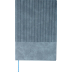 Carnet A5 en PU recyclé avec couverture en velours, pages lignées couleur bleu ciel première vue