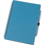 Carnet A5 en paille de blé et plastique avec stylo, pages lignées deuxième vue