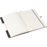 Carnet A5 en RPET et bambou avec support téléphone, pages lignées quatrième vue