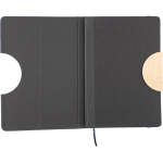 Carnet A5 en RPET et bambou avec support téléphone, pages lignées sixième vue