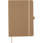 Carnet A5 à couverture en carton recyclé, pages lignées couleur marron deuxième vue