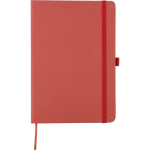 Carnet A5 à couverture en carton recyclé, pages lignées couleur rouge première vue
