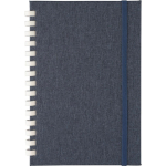 Carnet A5 en plastique recyclé avec fermeture élastique, pages lignées couleur bleu première vue