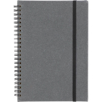 Carnet A5 en cuir synthétique recyclé avec pages lignées couleur noir première vue