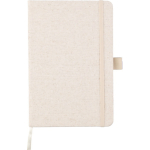 Carnet A5 en chanvre avec bande élastique et pages lignées couleur kaki première vue