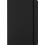Carnet en carton A5 avec fermeture élastique et pages lignées couleur noir première vue