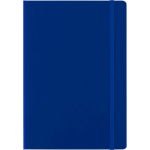 Carnet en carton A5 avec fermeture élastique et pages lignées couleur bleu première vue