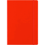 Carnet en carton A5 avec fermeture élastique et pages lignées couleur rouge première vue