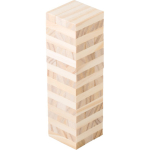 Jeu d’adresse avec blocs en bois de pin FSC dans un sac en coton couleur marron première vue