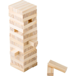 Jeu d’adresse avec blocs en bois de pin FSC dans un sac en coton première vue