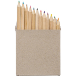 Set de crayons en bois FSC en boîte en carton avec 12 couleurs première vue