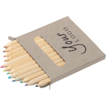 Set de crayons en bois FSC en boîte en carton avec 12 couleurs deuxième vue