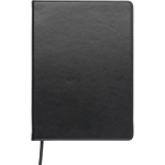 Carnet A5 en similicuir recyclé avec marque-page et pages lignées couleur noir première vue