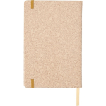 Carnet A5 en cuir synthétique aspect liège avec pages lignées couleur marron troisième vue