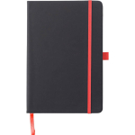 Carnet A5 en similicuir recyclé, fermeture élastique, pages lignées couleur rouge première vue