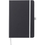 Carnet A5 en similicuir recyclé, fermeture élastique, pages lignées couleur blanc première vue